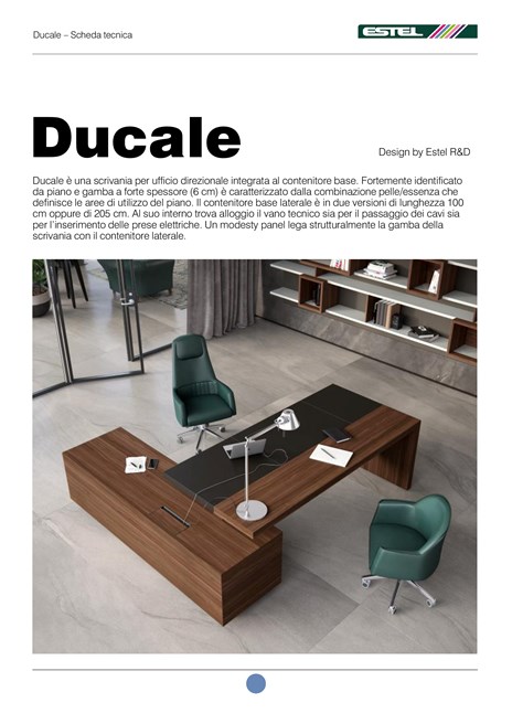 DUCALE L-shaped office desk with cable management By ESTEL GROUP