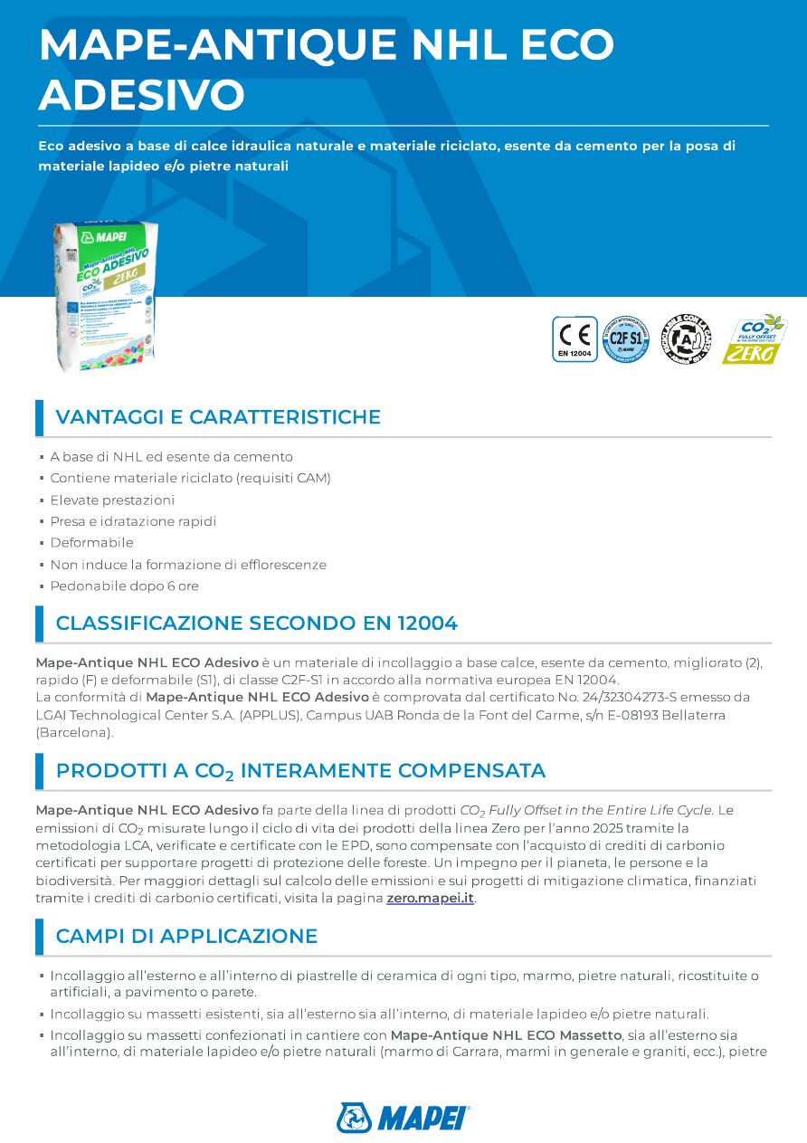 Catalogo MAPE-ANTIQUE NHL ECO RASO FIX - Scheda tecnica (it)