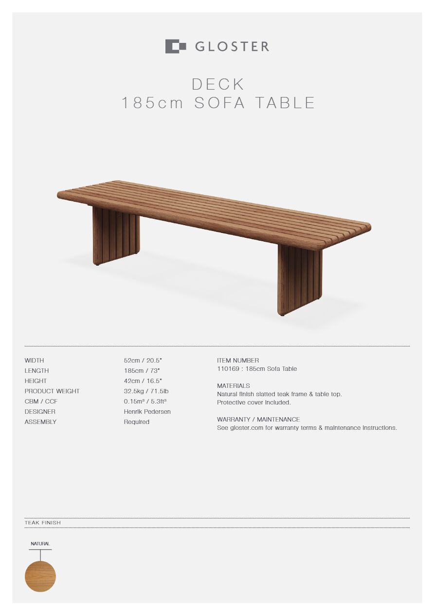 Deck 185cm Sofa Table (en)