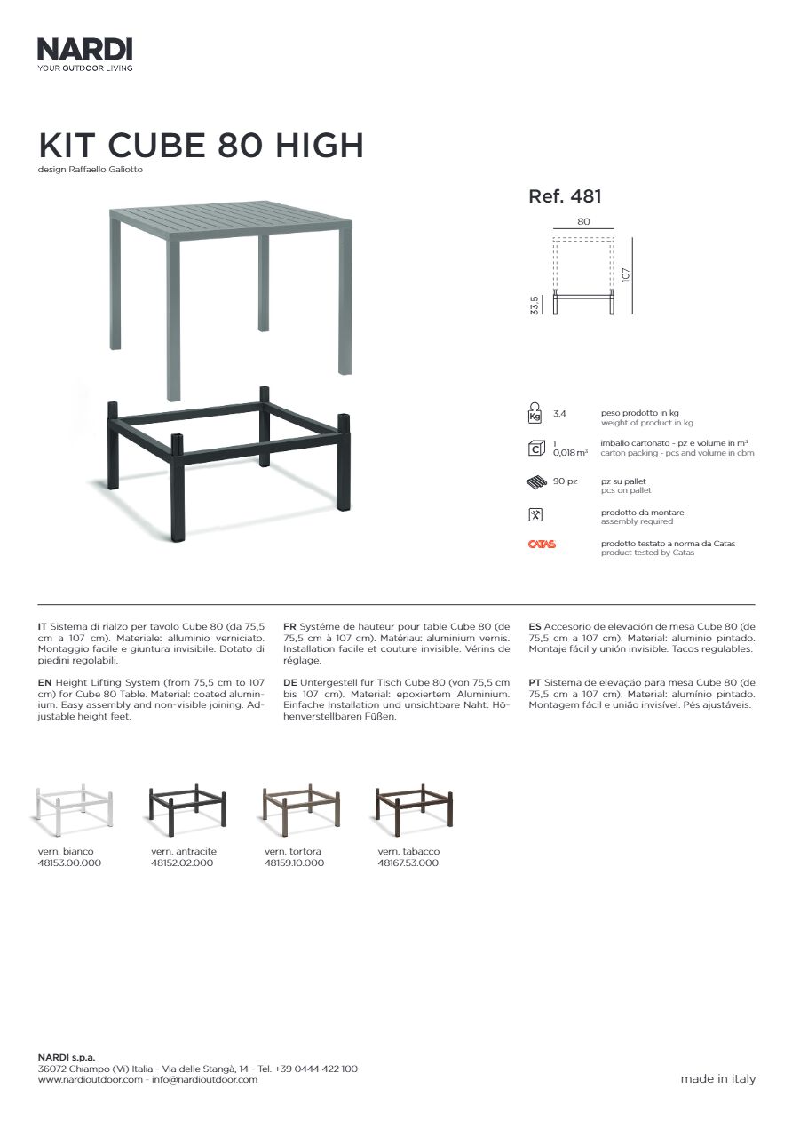 Catalogo Kit Cube 80 High 2025 (it, en, fr, de, es, pt)