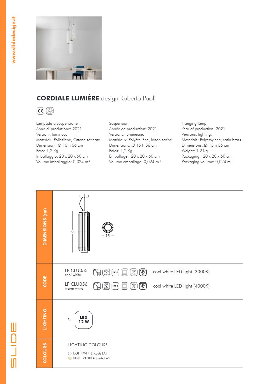 CORDIALE LUMIERE (it, en, fr)