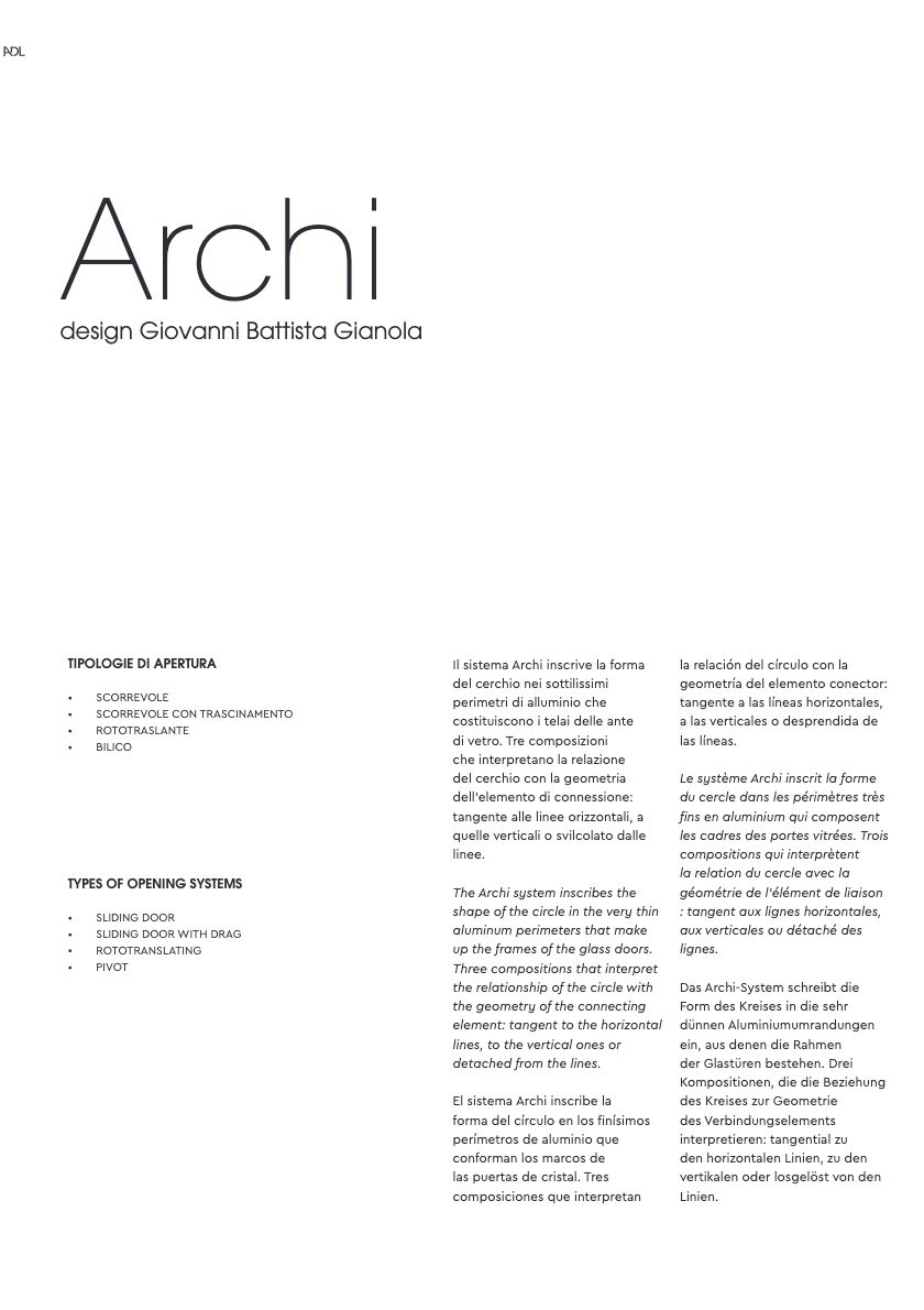 Catalogo Archi - scheda tecnica (it, en)