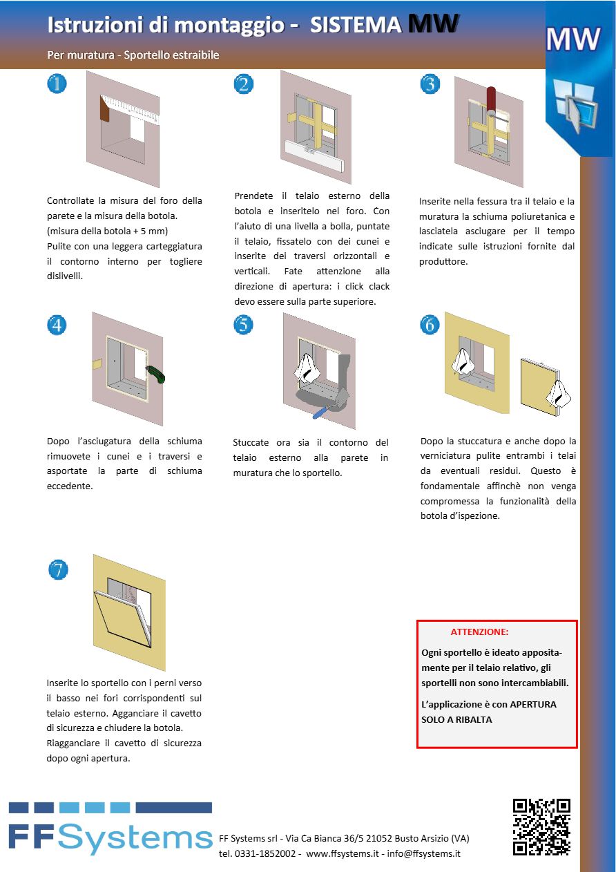 Catalogo MANUALE DI MONTAGGIO MW (it)